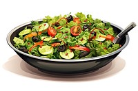 Vegan salad food bowl white background.