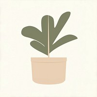 Illustration of a simple potted plant leaf houseplant flowerpot.