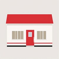Illustration of a simple red-white house architecture building playhouse.