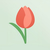 Illustration of a simple tulip flower plant inflorescence fragility.