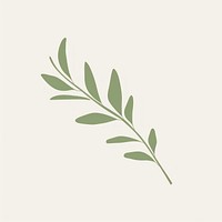 Illustration of a simple Twig Green Leaves green plant herbs.