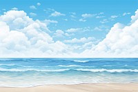  Beach sky sea backgrounds. AI generated Image by rawpixel.