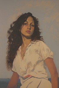 Indian woman portrait painting adult.