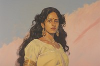 Indian portrait painting face.