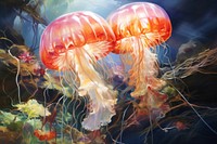 Jellyfish invertebrate underwater poisonous. AI generated Image by rawpixel.