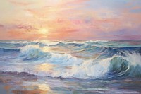 Sea outdoors painting nature. AI generated Image by rawpixel.