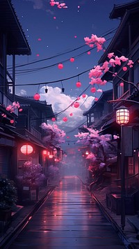  Nigh japan architecture building outdoors. AI generated Image by rawpixel.