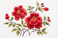 Chinese flower in embroidery style needlework pattern textile.