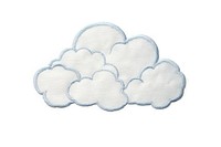 Cloud in embroidery style pattern textile white.