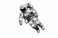 Astronaut in embroidery style drawing sketch adult.