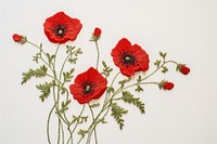 Poppy flower in embroidery style plant inflorescence freshness.