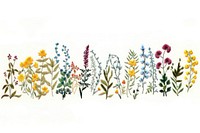 Plant border in embroidery style pattern drawing flower.