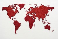 World map in embroidery style backgrounds splattered textured.