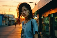 Young korean photography sunset sad.
