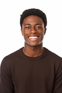 Portrait teenager of a handsome black man smiling portrait sweater smile.