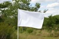 White blank flag nature tranquility clothesline.