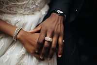 Black people wedding diamond ring hand.