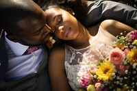 Black people wedding flower bride photography.