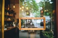 Small business restaurant glass sign. AI generated Image by rawpixel.