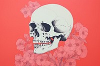  Art painting an illustration of skull with flower drawing sketch plant. AI generated Image by rawpixel.