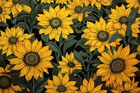  Sunflower field nature plant petal. AI generated Image by rawpixel.