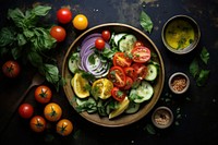 Mixed vegetables and salad plate food meal. AI generated Image by rawpixel.