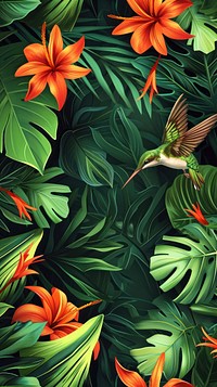 Tropical backgrounds hummingbird outdoors.