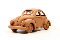 Car made up of clay vehicle wheel toy.