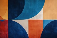 Abstract geometric shapes painting pattern blue.