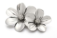Cute flowers Chrome material jewelry brooch silver.