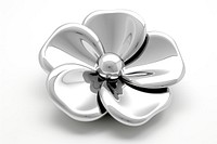 Flower Chrome material jewelry brooch silver.