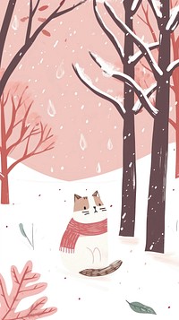 Cat in the winter season outdoors drawing nature.