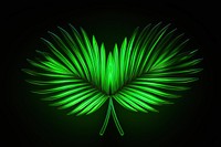 Green neon light in palm leaf shape illuminated accessories chandelier.