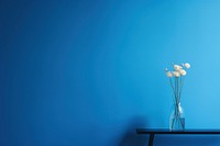  Blue living room flower plant wall. AI generated Image by rawpixel.