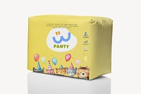 Baby diaper packaging mockup psd