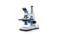 Science microscope white background biotechnology.