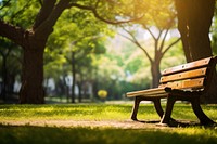  Nature bench furniture outdoors. AI generated Image by rawpixel.