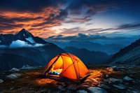 Camping tent in the mountain outdoors nature architecture.