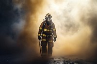 Firefighter standing adult smoke.