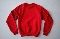 Pure red crewneck sweatshirt sweater sleeve coathanger.