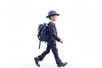 Walking backpack footwear student.