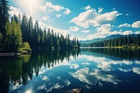  Nature landscape lake outdoors. AI generated Image by rawpixel.