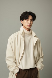 Korean men wear minimal fashionable portrait sleeve adult.