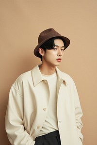 Korean men wear minimal fashionable portrait adult photo.