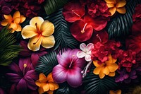 Tropical flowers backgrounds pattern petal. AI generated Image by rawpixel.