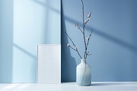  Blue backdrops minimal flower plant. AI generated Image by rawpixel.