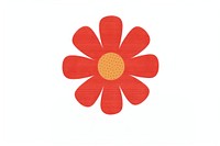 Red daisy flower pattern plant white background.