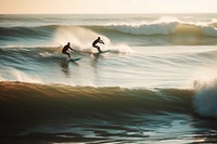 Beach recreation outdoors surfing. AI generated Image by rawpixel.