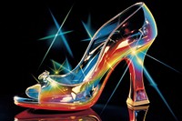 High heels footwear shoe illuminated.