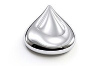 Water drop Chrome material jewelry silver white background.